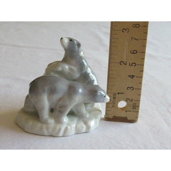 Vintage Lot of 3 Bear Figurines Panda Lomonosov Wolf Sculpture Canada Soapstone - Picture 6 of 12